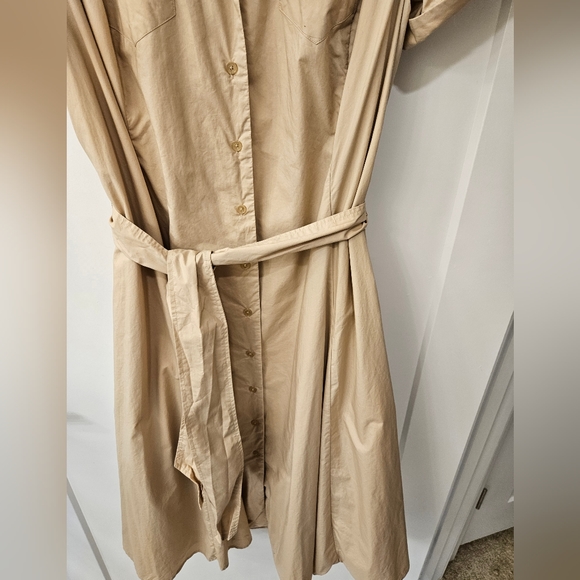 Jones New York Signature Tan Cotton Safari Dress - Size 16W - Picture 3 of 8